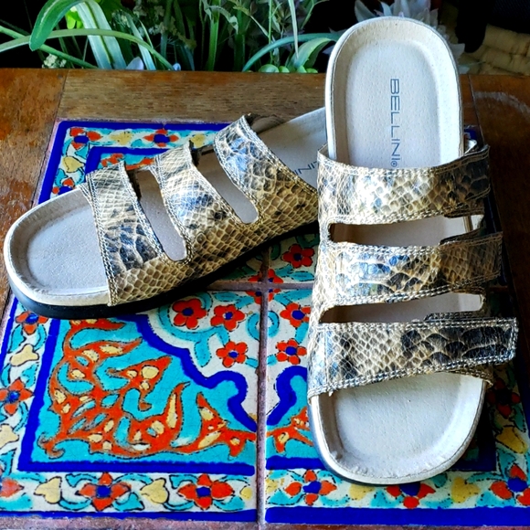 Bellini Shoes - BELLINI Fancy Sandal - Comfort Insole - Adjustable Strap - Faux Snakeskin - NWOB